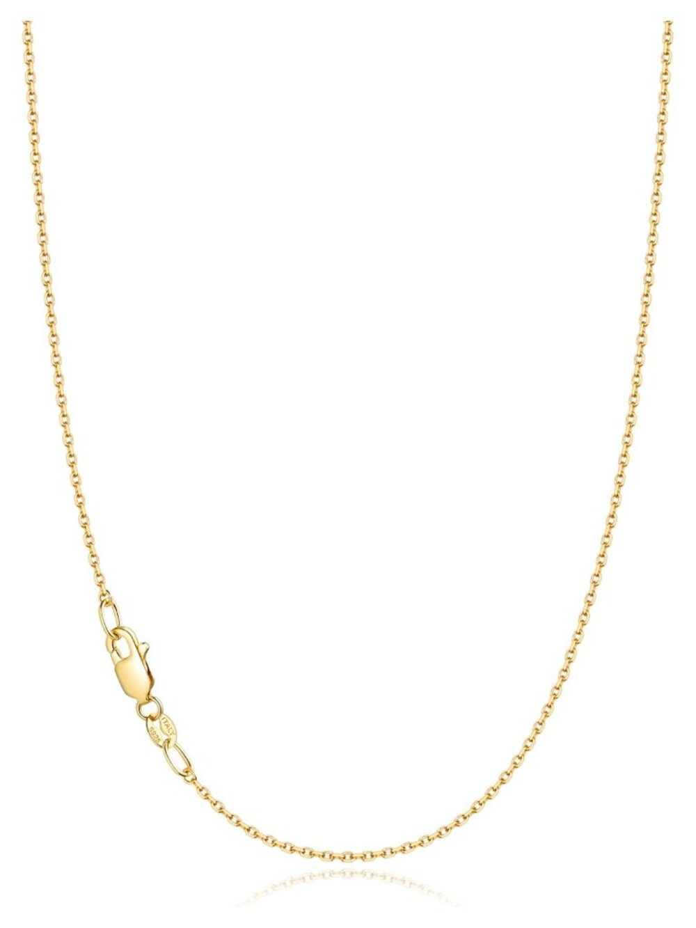 18k Gold Plated 925 Sterling Silver Cable Chain Necklace Women Dainty Sturdy